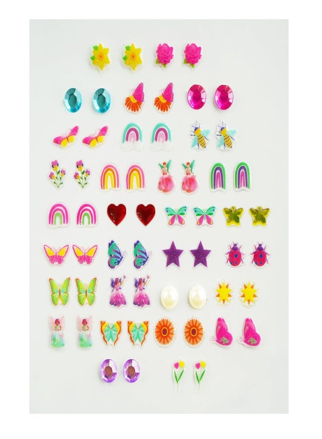 koutey 30 Pairs Stick On Earrings - Little Girls Sticker Earrings Self-Adhesive Butterfly Sticky Earring Gem Stickers For Kids (Butterfly) - Image 3